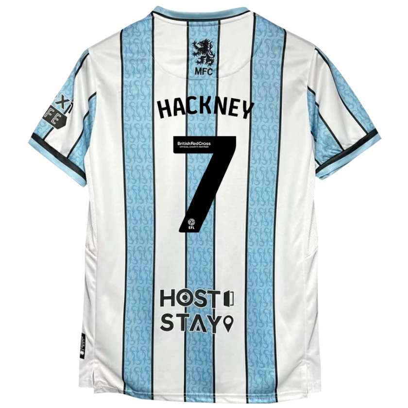 Kandiny Uomo Maglia Hayden Hackney #7 Bianco Blu Kit Gara Away 2024/25 Maglietta