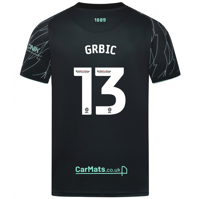 Kandiny Uomo Maglia Ivo Grbic #13 Nero Verde Kit Gara Away 2024/25 Maglietta