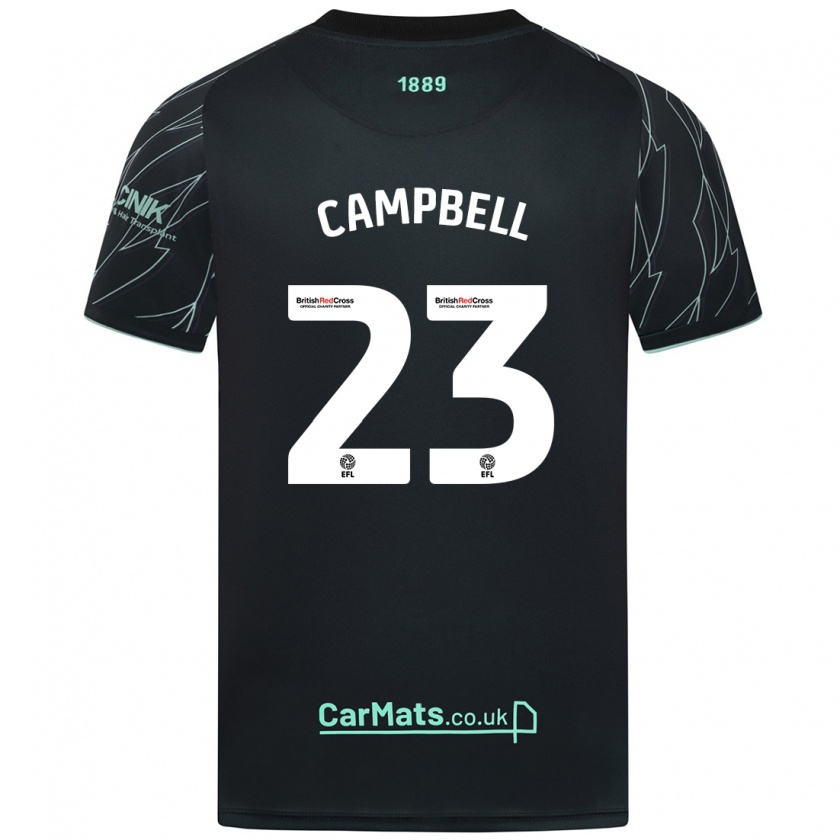 Kandiny Uomo Maglia Tyrese Campbell #23 Nero Verde Kit Gara Away 2024/25 Maglietta