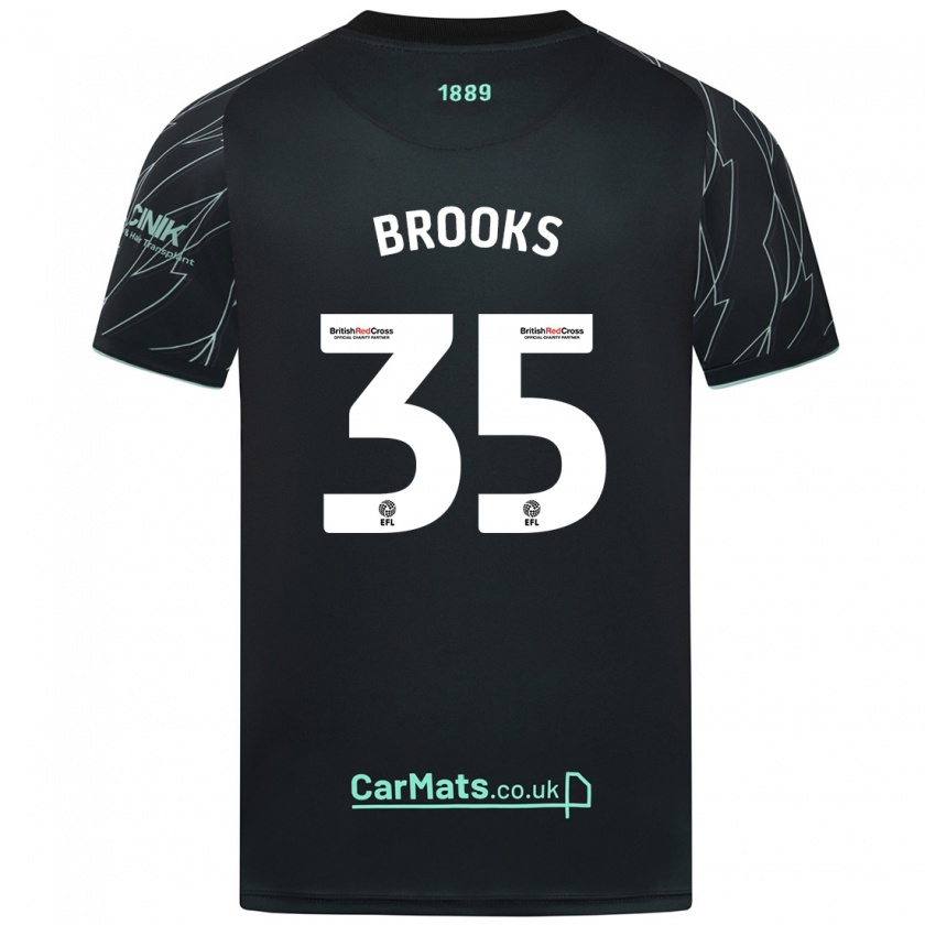 Kandiny Uomo Maglia Andre Brooks #35 Nero Verde Kit Gara Away 2024/25 Maglietta