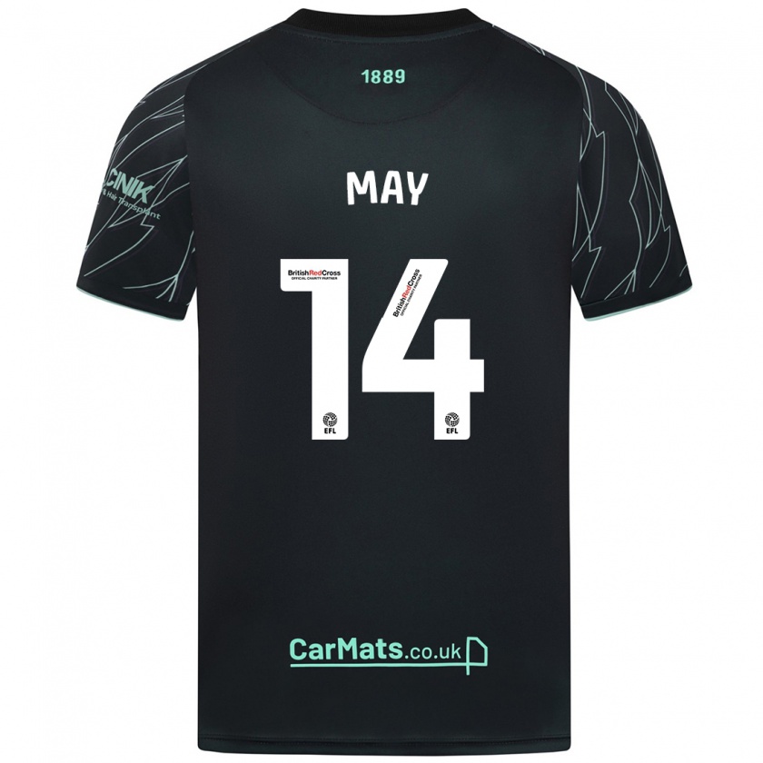 Kandiny Uomo Maglia Ellie May #14 Nero Verde Kit Gara Away 2024/25 Maglietta