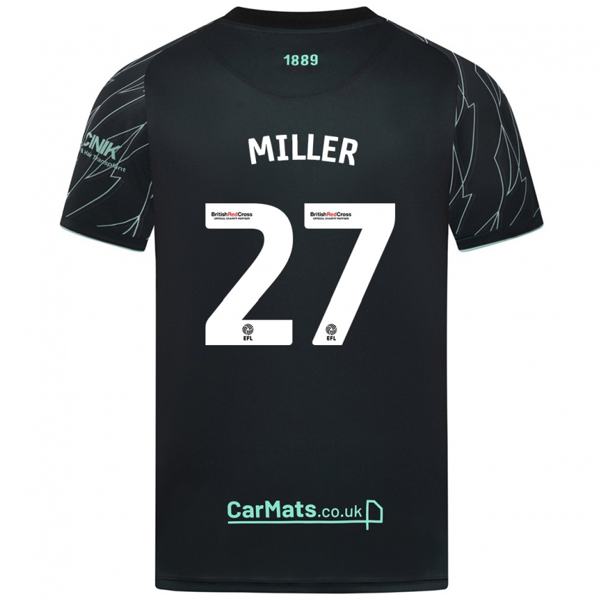 Kandiny Heren Lara Miller #27 Zwart Groen Uitshirt Uittenue 2024/25 T-Shirt