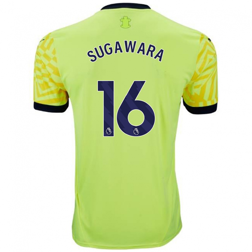 Kandiny Heren Yukinari Sugawara #16 Geel Uitshirt Uittenue 2024/25 T-Shirt