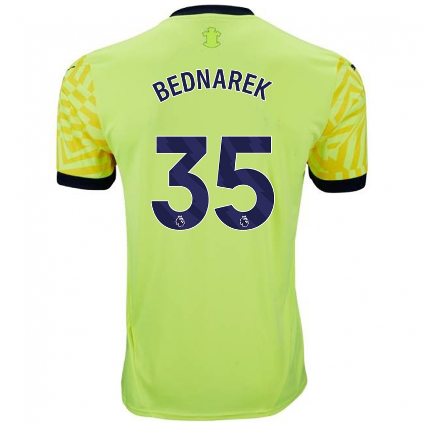 Kandiny Hombre Camiseta Jan Bednarek #35 Amarillo 2ª Equipación 2024/25 La Camisa