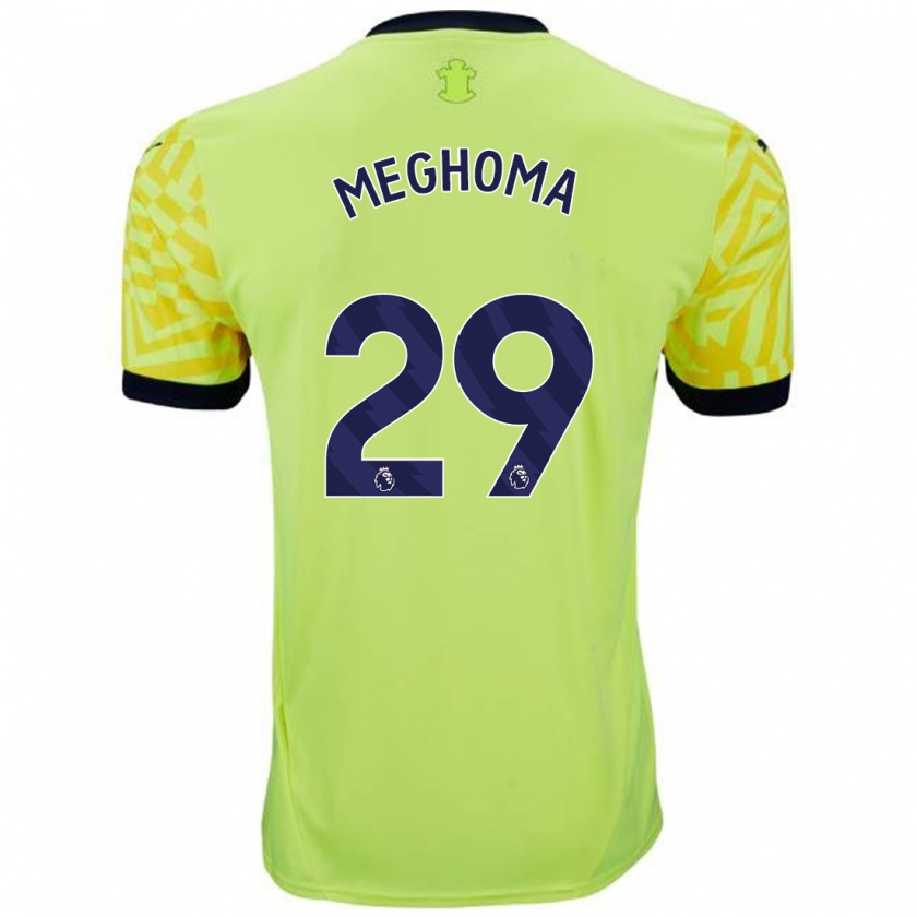 Kandiny Uomo Maglia Jayden Meghoma #29 Giallo Kit Gara Away 2024/25 Maglietta