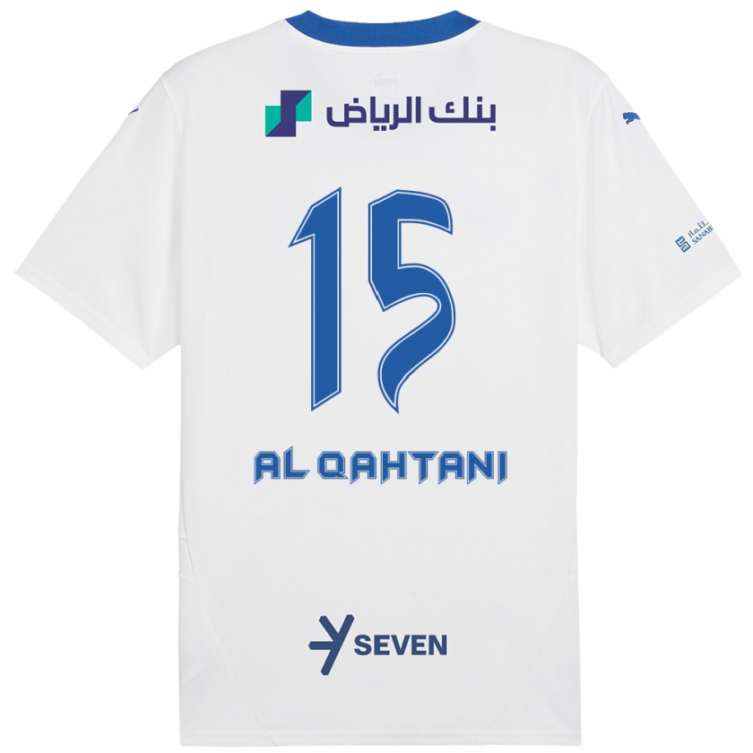 Kandiny Hombre Camiseta Mohammed Al-Qahtani #15 Blanco Azul 2ª Equipación 2024/25 La Camisa