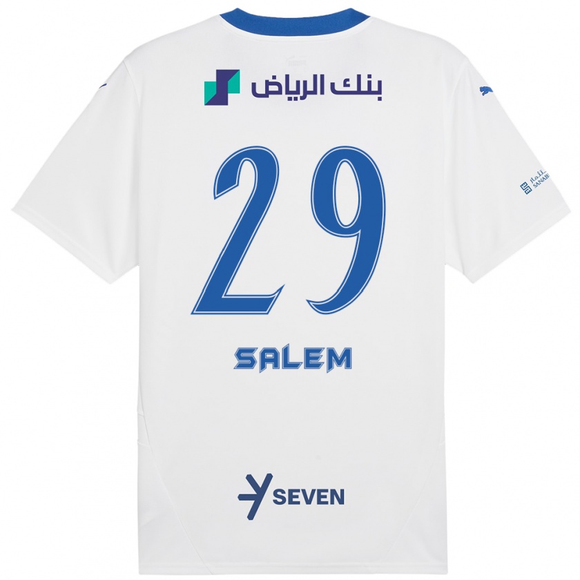 Kandiny Heren Salem Al-Dawsari #29 Wit Blauw Uitshirt Uittenue 2024/25 T-Shirt