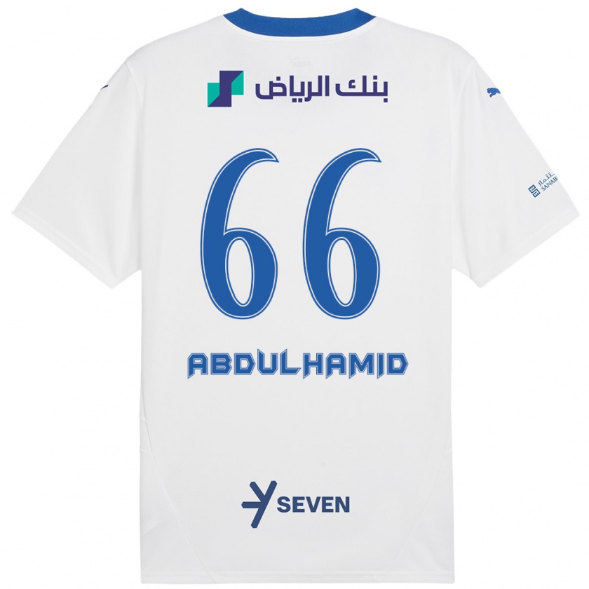 Kandiny Heren Saud Abdulhamid #66 Wit Blauw Uitshirt Uittenue 2024/25 T-Shirt