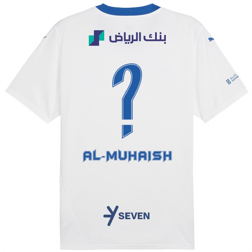 Kandiny Heren Mohammed Al-Muhaish #0 Wit Blauw Uitshirt Uittenue 2024/25 T-Shirt