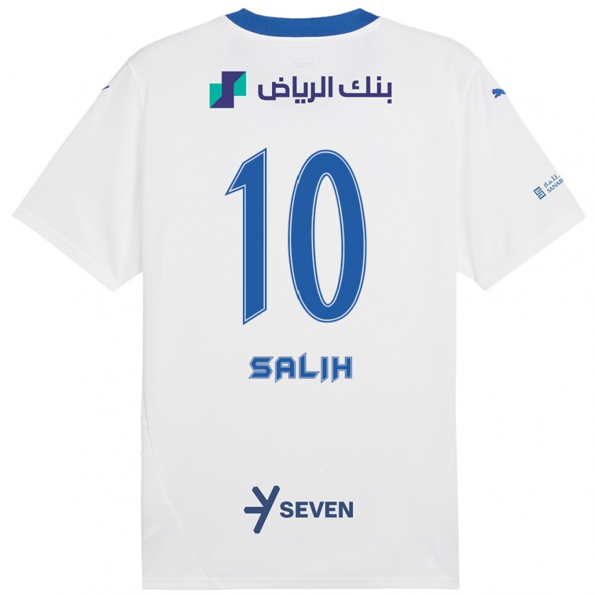 Kandiny Heren Zakia Salih #10 Wit Blauw Uitshirt Uittenue 2024/25 T-Shirt