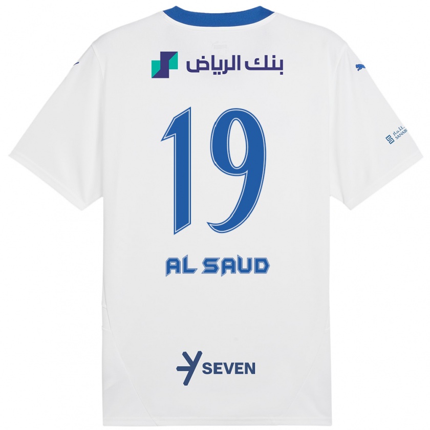 Kandiny Heren Manal Al Saud #19 Wit Blauw Uitshirt Uittenue 2024/25 T-Shirt