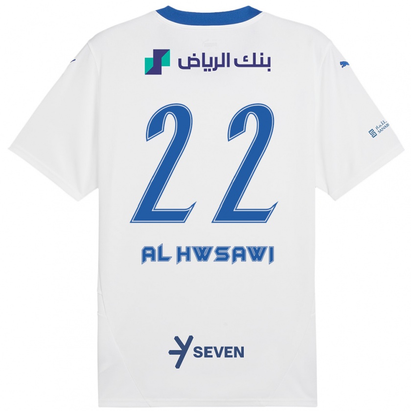 Kandiny Uomo Maglia Shorouq Al-Hwsawi #22 Bianco Blu Kit Gara Away 2024/25 Maglietta