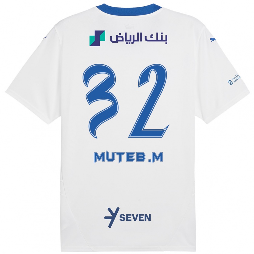 Kandiny Herren Muteb Al-Mufarrij #32 Weiß Blau Auswärtstrikot Trikot 2024/25 T-Shirt Österreich