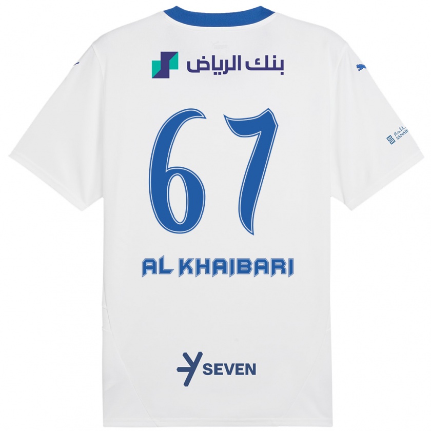 Kandiny Uomo Maglia Mohammed Al-Khaibari #67 Bianco Blu Kit Gara Away 2024/25 Maglietta