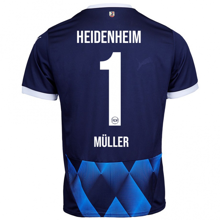 Kandiny Homem Camisola Kevin Müller #1 Azul Da Marinha Escura Alternativa 2024/25 Camisa Brasil