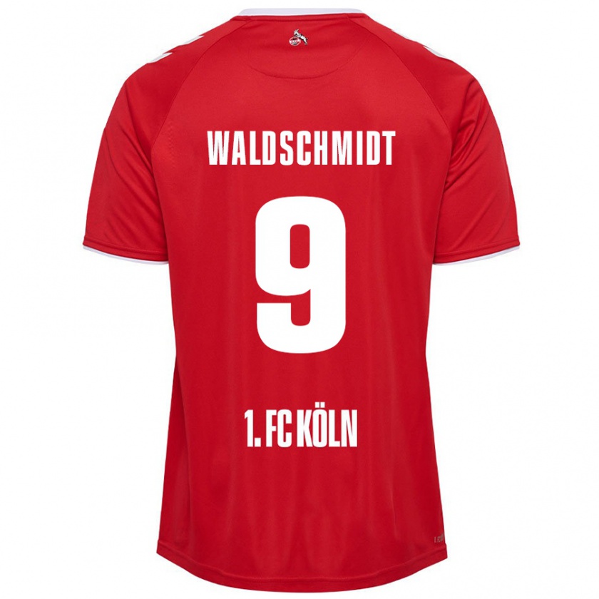 Kandiny Hombre Camiseta Luca Waldschmidt #9 Rojo Blanco 2ª Equipación 2024/25 La Camisa