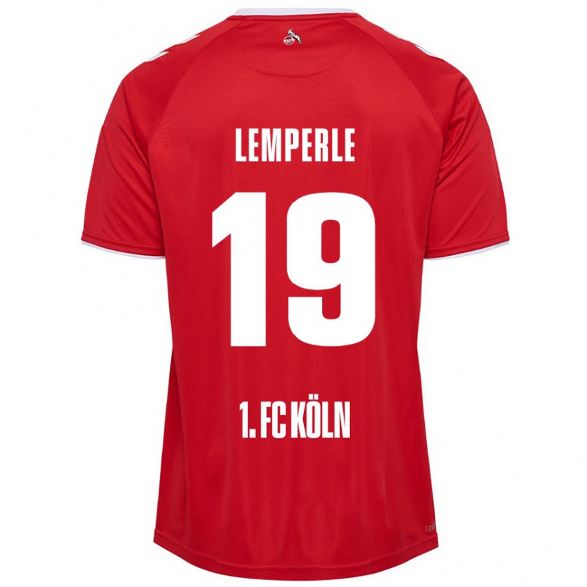 Kandiny Uomo Maglia Tim Lemperle #19 Rosso Bianco Kit Gara Away 2024/25 Maglietta