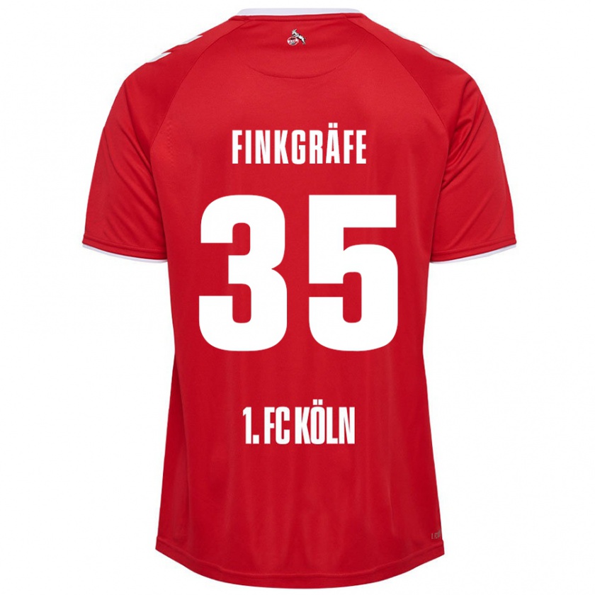 Kandiny Hombre Camiseta Max Finkgräfe #35 Rojo Blanco 2ª Equipación 2024/25 La Camisa