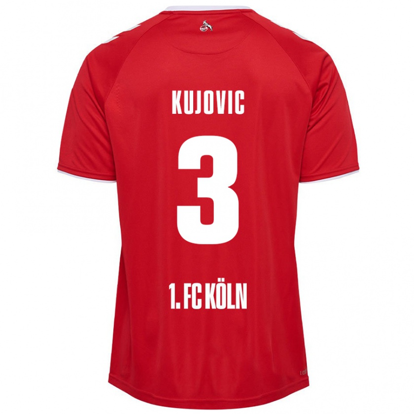 Kandiny Hombre Camiseta Emin Kujovic #3 Rojo Blanco 2ª Equipación 2024/25 La Camisa