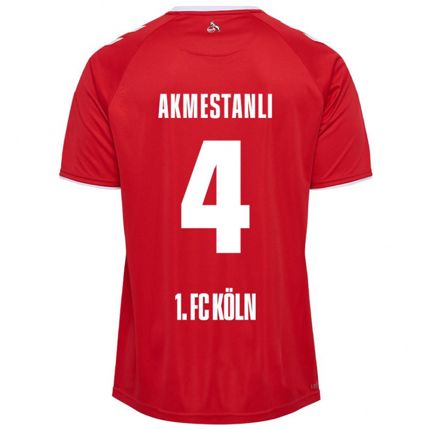 Kandiny Hombre Camiseta Teoman Akmestanli #4 Rojo Blanco 2ª Equipación 2024/25 La Camisa