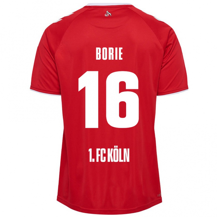 Kandiny Uomo Maglia Etienne Borie #16 Rosso Bianco Kit Gara Away 2024/25 Maglietta