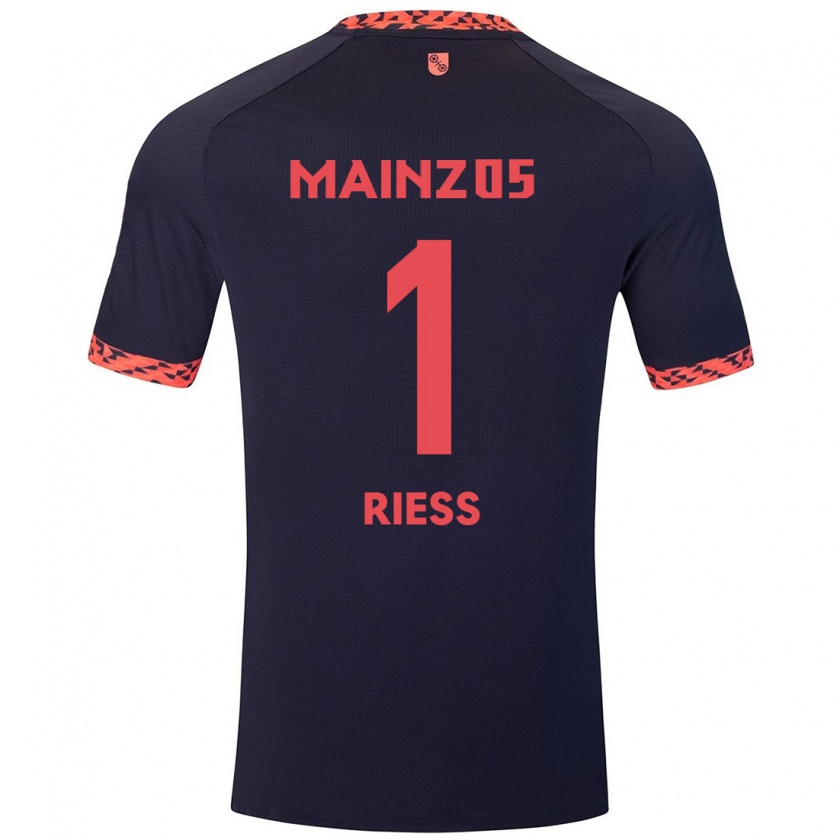 Kandiny Herren Lasse Rieß #1 Blau Korallenrot Auswärtstrikot Trikot 2024/25 T-Shirt Österreich