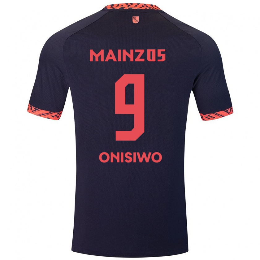 Kandiny Uomo Maglia Karim Onisiwo #9 Blu Corallo Rosso Kit Gara Away 2024/25 Maglietta