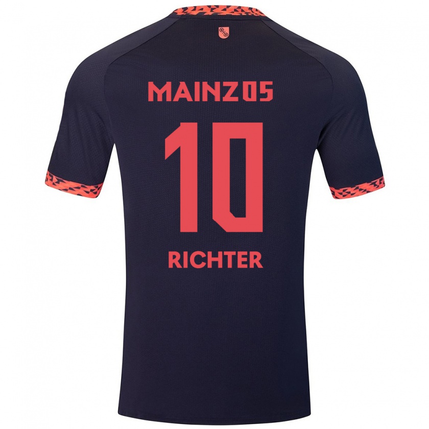 Kandiny Herren Marco Richter #10 Blau Korallenrot Auswärtstrikot Trikot 2024/25 T-Shirt Österreich