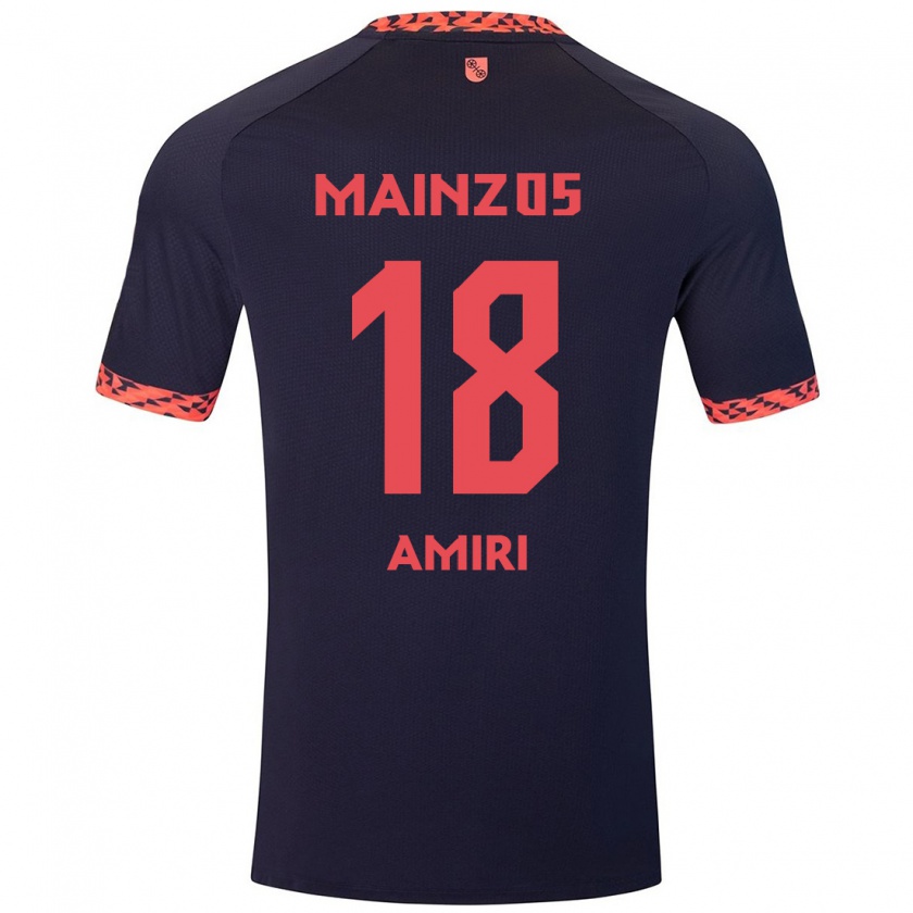 Kandiny Uomo Maglia Nadiem Amiri #18 Blu Corallo Rosso Kit Gara Away 2024/25 Maglietta