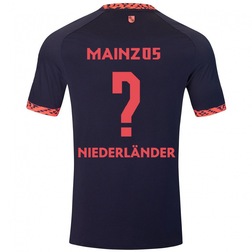 Kandiny Uomo Maglia Lennart Niederländer #0 Blu Corallo Rosso Kit Gara Away 2024/25 Maglietta