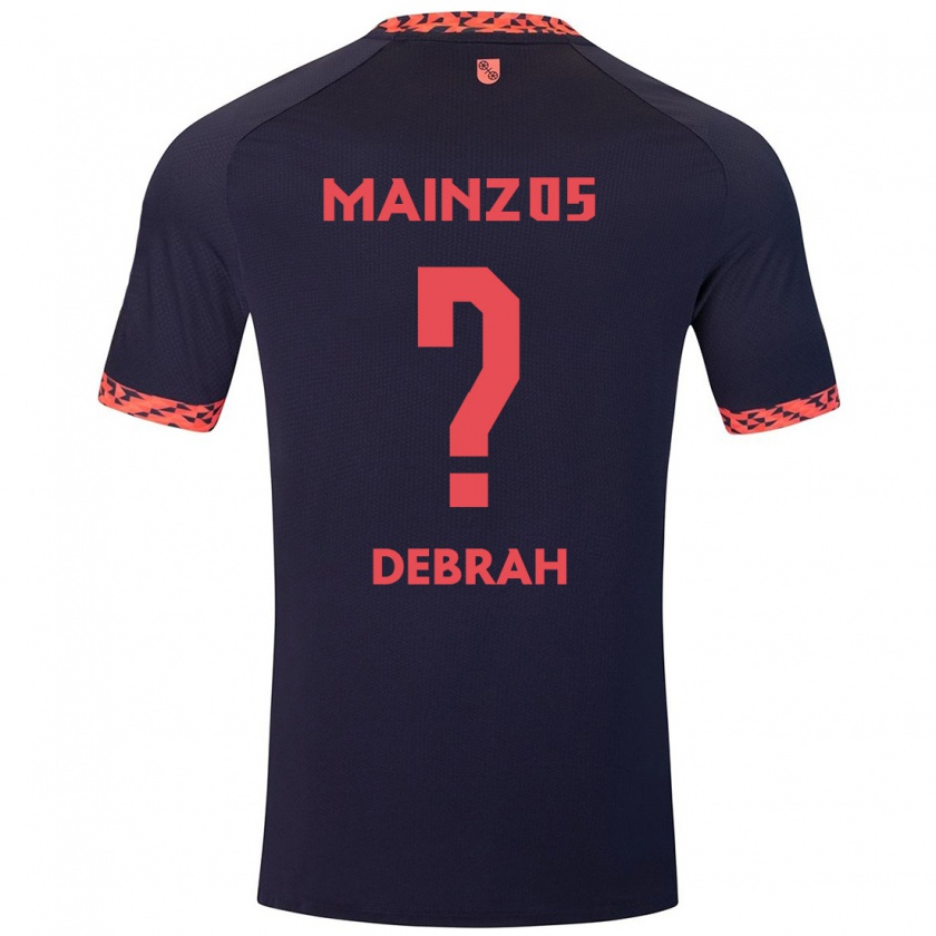 Kandiny Uomo Maglia Jeremiah Debrah #0 Blu Corallo Rosso Kit Gara Away 2024/25 Maglietta