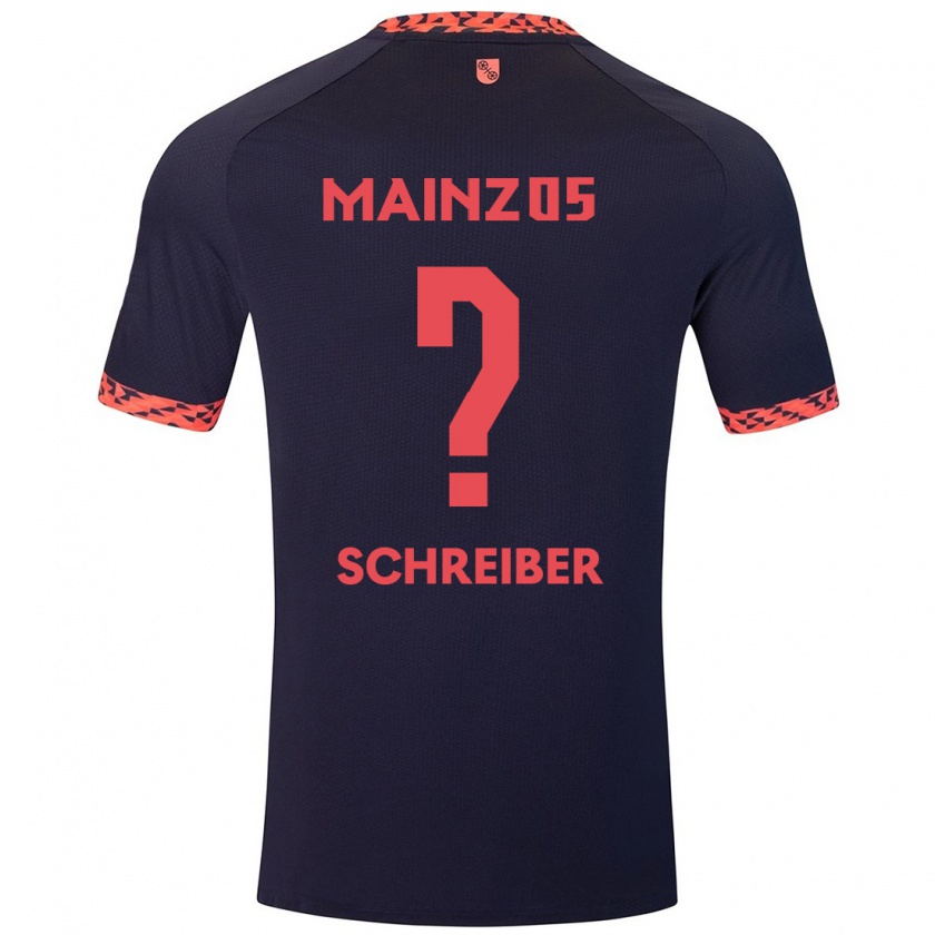 Kandiny Herren Philipp Schreiber #0 Blau Korallenrot Auswärtstrikot Trikot 2024/25 T-Shirt Österreich