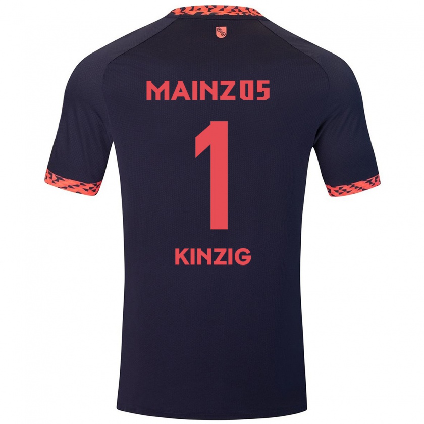 Kandiny Uomo Maglia Maximilian Kinzig #1 Blu Corallo Rosso Kit Gara Away 2024/25 Maglietta