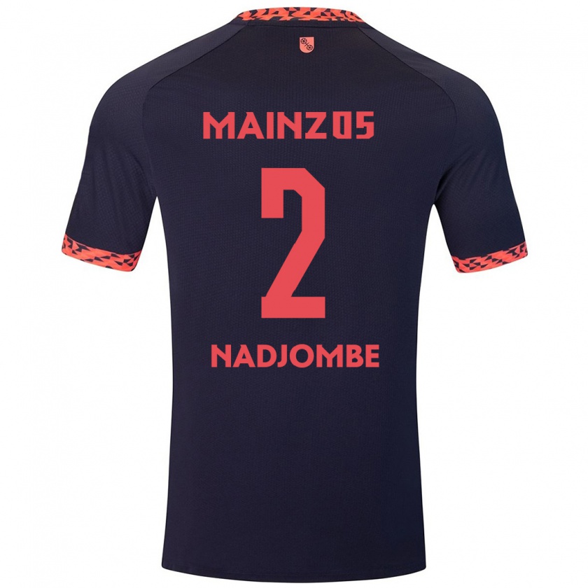 Kandiny Herren Jean-Marie Nadjombe #2 Blau Korallenrot Auswärtstrikot Trikot 2024/25 T-Shirt Österreich