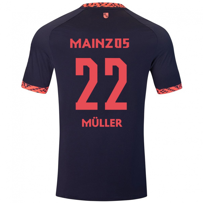 Kandiny Herren Tim Müller #22 Blau Korallenrot Auswärtstrikot Trikot 2024/25 T-Shirt Österreich