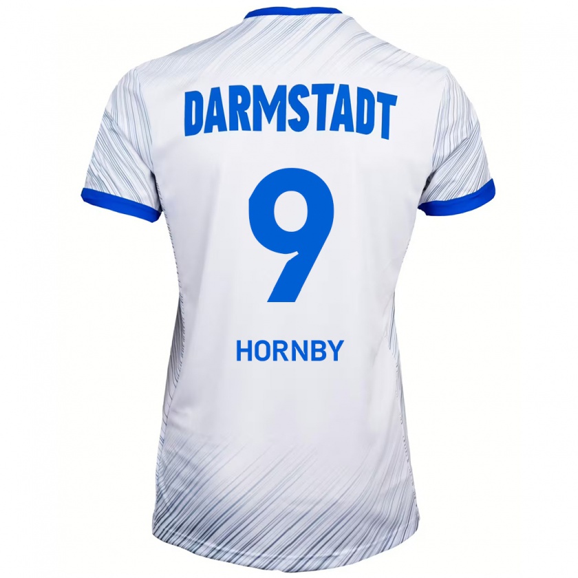 Kandiny Herren Fraser Hornby #9 Weiß Blau Auswärtstrikot Trikot 2024/25 T-Shirt Österreich