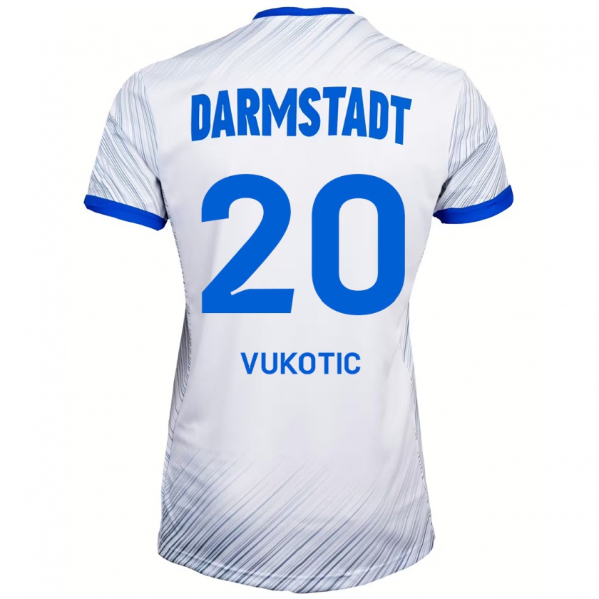 Kandiny Herren Aleksandar Vukotic #20 Weiß Blau Auswärtstrikot Trikot 2024/25 T-Shirt Österreich