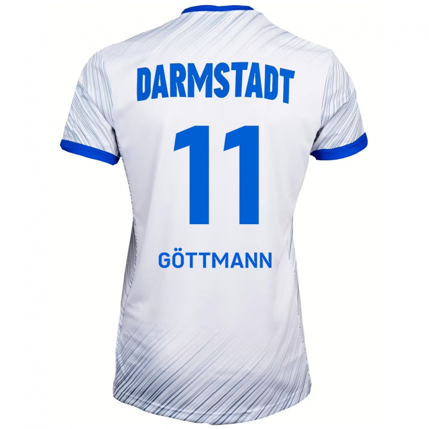 Kandiny Herren Levin Göttmann #11 Weiß Blau Auswärtstrikot Trikot 2024/25 T-Shirt Österreich