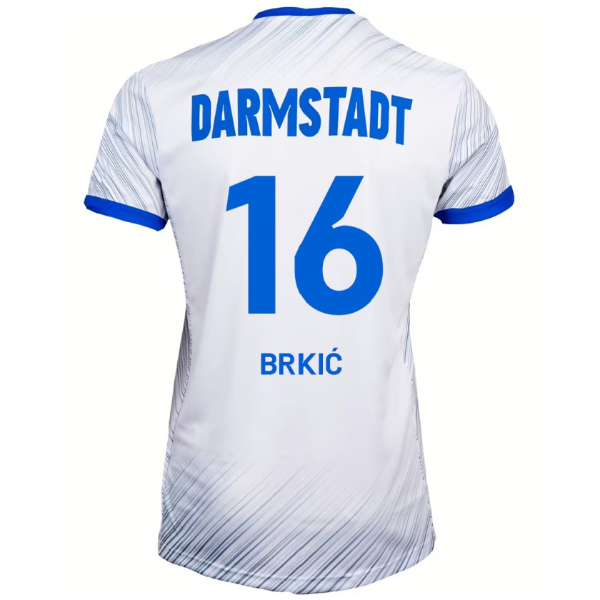 Kandiny Herren Amar Brkić #16 Weiß Blau Auswärtstrikot Trikot 2024/25 T-Shirt Österreich