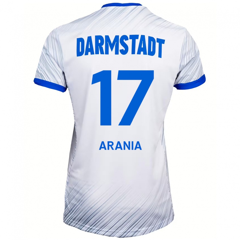 Kandiny Uomo Maglia Asaf Arania #17 Bianco Blu Kit Gara Away 2024/25 Maglietta