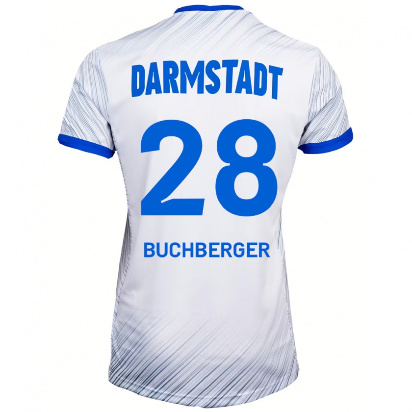 Kandiny Herren Jonas Buchberger #28 Weiß Blau Auswärtstrikot Trikot 2024/25 T-Shirt Österreich