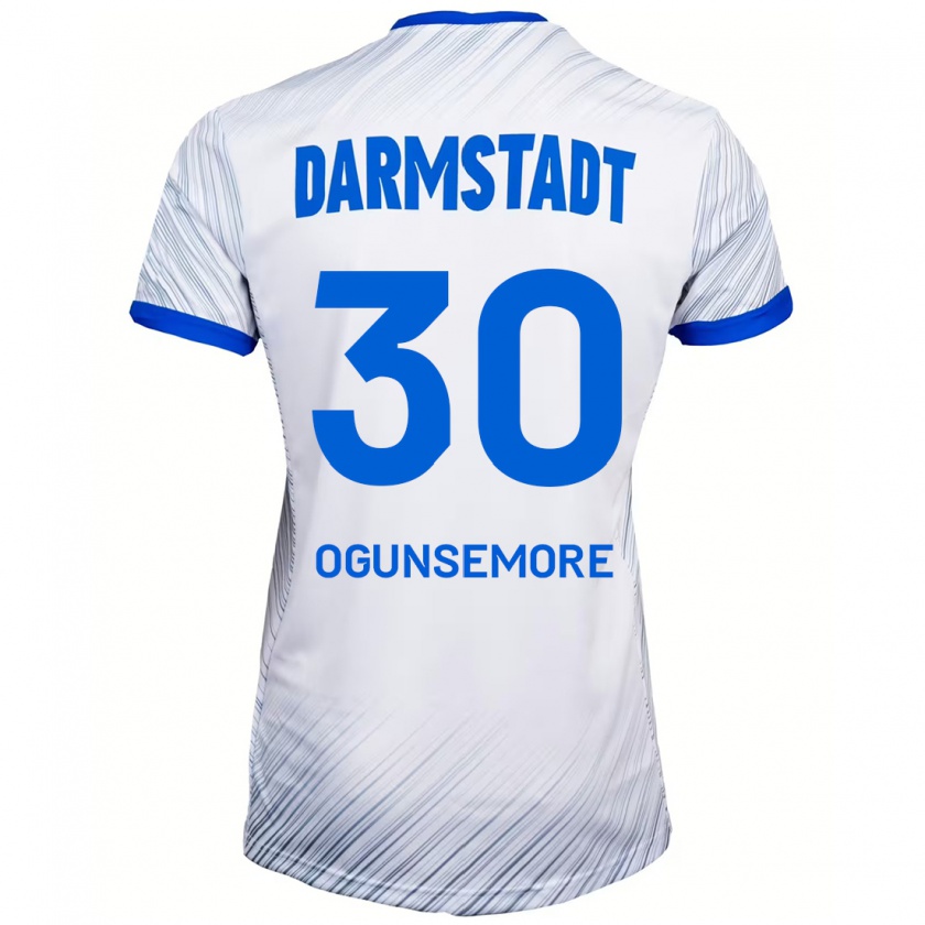 Kandiny Herren Malakai Ogunsemore #30 Weiß Blau Auswärtstrikot Trikot 2024/25 T-Shirt Österreich