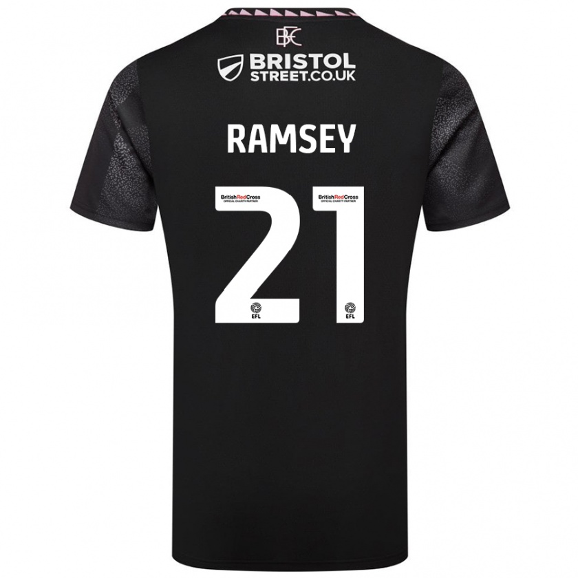 Kandiny Heren Aaron Ramsey #21 Zwart Uitshirt Uittenue 2024/25 T-Shirt België