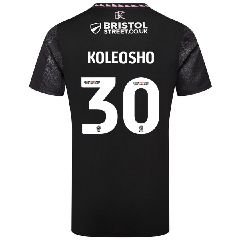 Kandiny Herren Luca Koleosho #30 Schwarz Auswärtstrikot Trikot 2024/25 T-Shirt Österreich