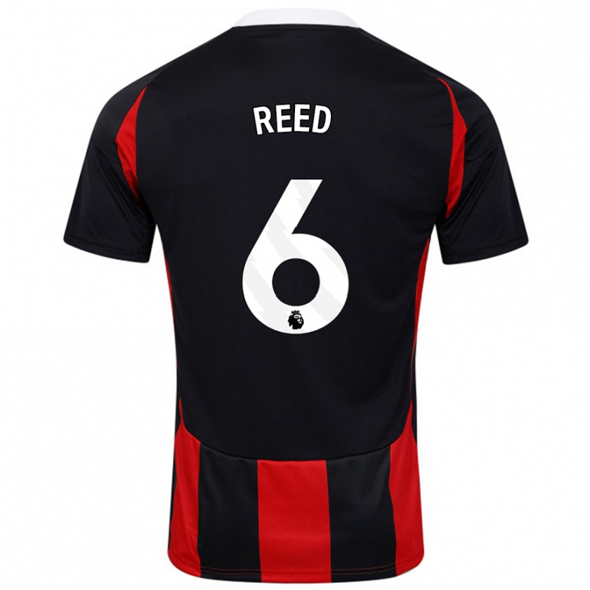 Kandiny Uomo Maglia Harrison Reed #6 Nero Rosso Kit Gara Away 2024/25 Maglietta