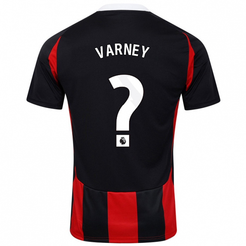 Kandiny Uomo Maglia Oscar Varney #0 Nero Rosso Kit Gara Away 2024/25 Maglietta