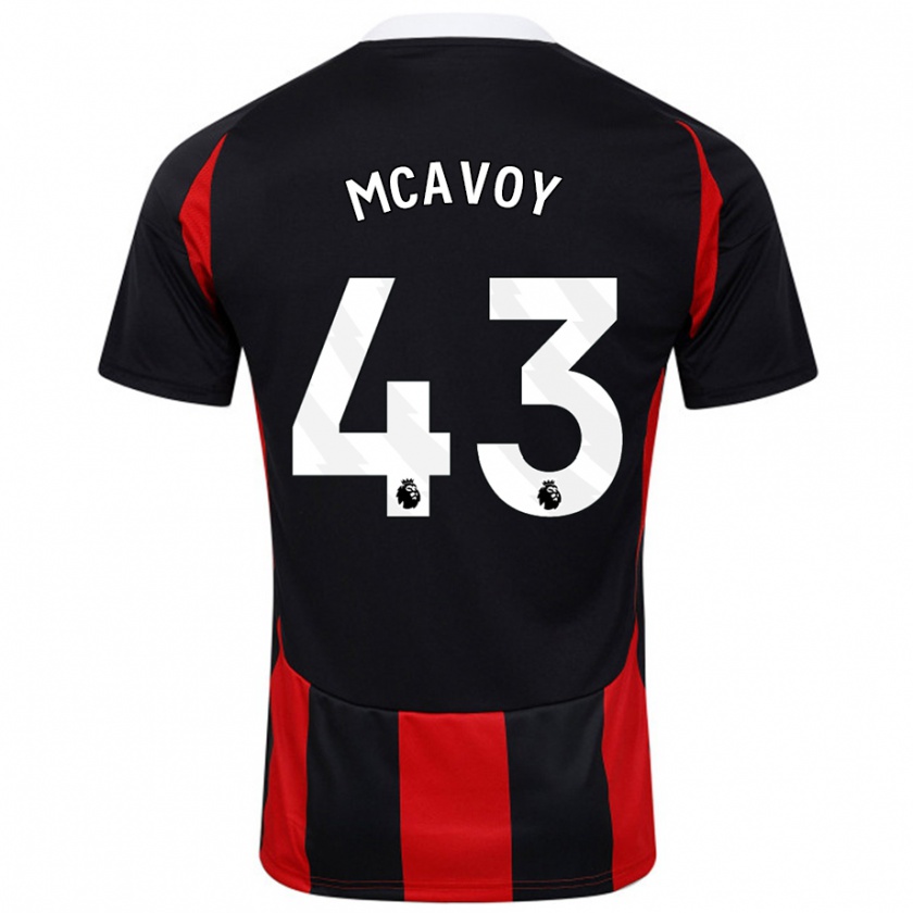 Kandiny Męski Connor Mcavoy #43 Czarny Czerwony Wyjazdowa Koszulka 2024/25 Koszulki Klubowe