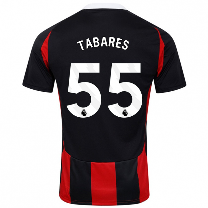 Kandiny Uomo Maglia Samuel Tabares #55 Nero Rosso Kit Gara Away 2024/25 Maglietta