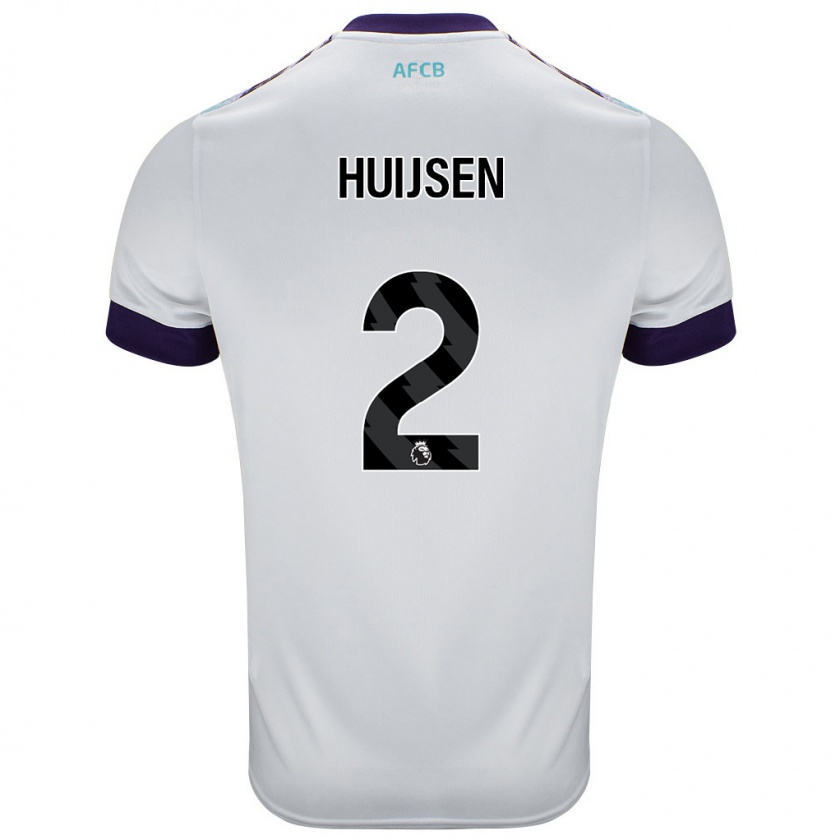 Kandiny Uomo Maglia Dean Huijsen #2 Bianco Verde Viola Kit Gara Away 2024/25 Maglietta