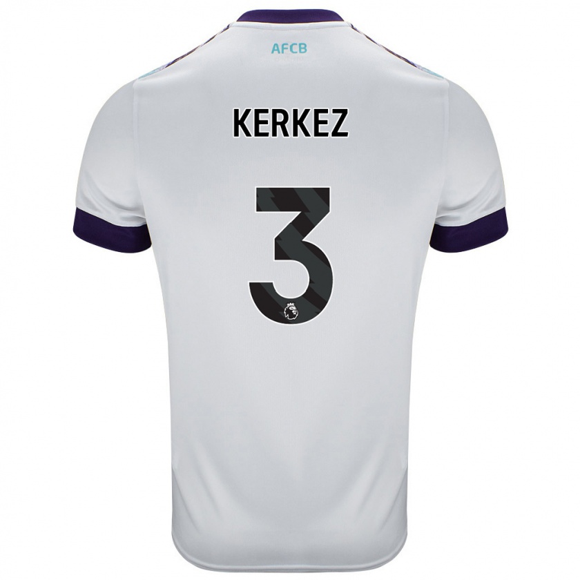 Kandiny Hombre Camiseta Milos Kerkez #3 Blanco Verde Púrpura 2ª Equipación 2024/25 La Camisa